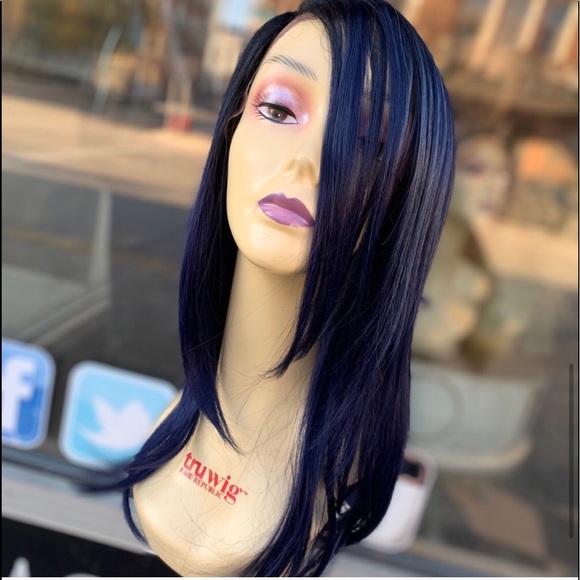 Lacefront Royal Dark Blue wig Lacefront wig